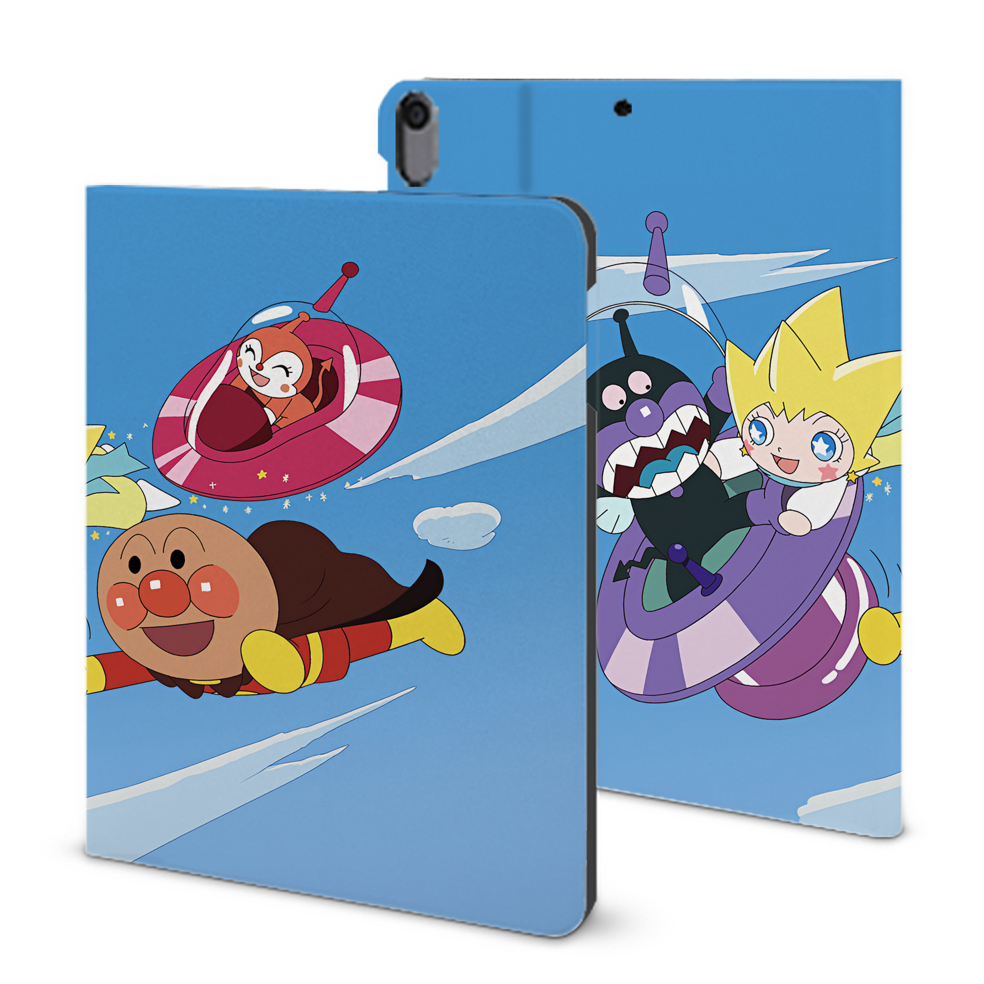 （画像用） アンパンマン Anpanman IPad ケース ブック型 PUレザー TPU 耐衝撃 軽量 薄型 ペン収納なし 全面保護 IPad 各モデル対応